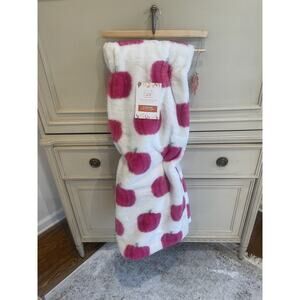 Rachel Ashwell Pink Pumpkin Oversized Faux Fur Throw Blanket‎ Fall 50”x70” NWT